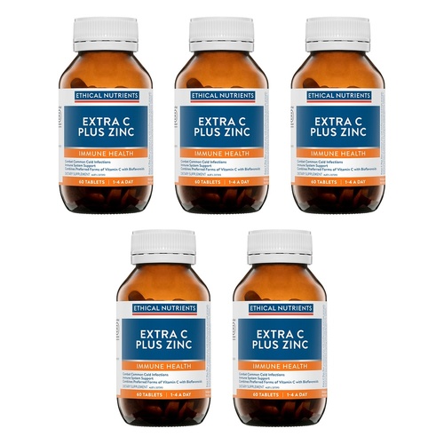 Ethical Nutrients Extra C Plus Zinc 60 Tablets Pack of 5