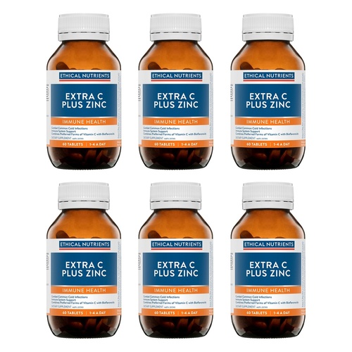 Ethical Nutrients Extra C Plus Zinc 60 Tablets Pack of 6