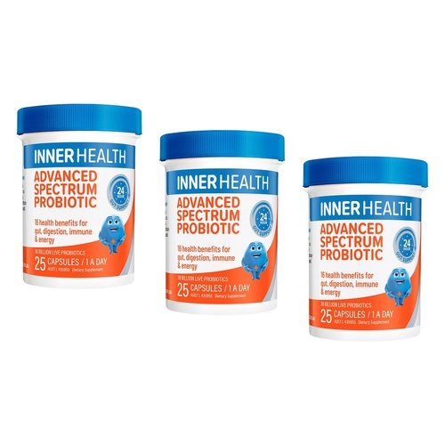 Inner Health Advanced Spectrum Probiotic 25 Capsules Pack of 3