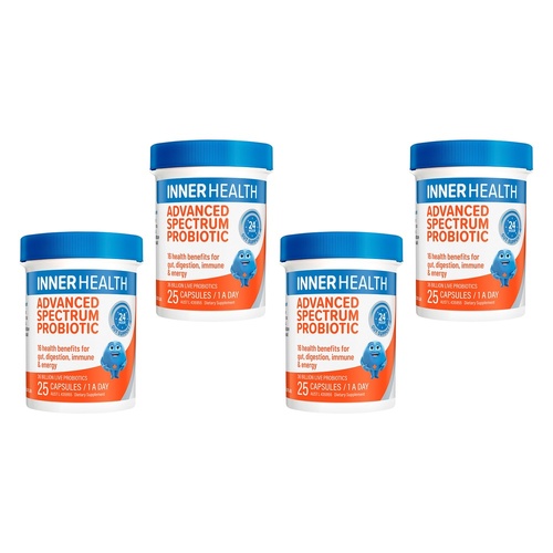 Inner Health Advanced Spectrum Probiotic 25 Capsules Pack of 4