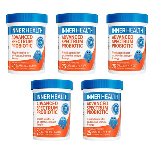 Inner Health Advanced Spectrum Probiotic 25 Capsules Pack of 5
