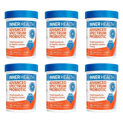Inner Health Advanced Spectrum Probiotic 25 Capsules Pack of 6