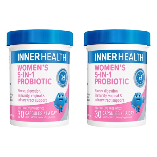 Inner Health Women's 5-in-1 Probiotic 30 Capsules Pack of 2