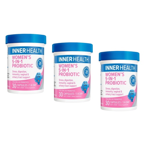 Inner Health Women's 5-in-1 Probiotic 30 Capsules Pack of 3