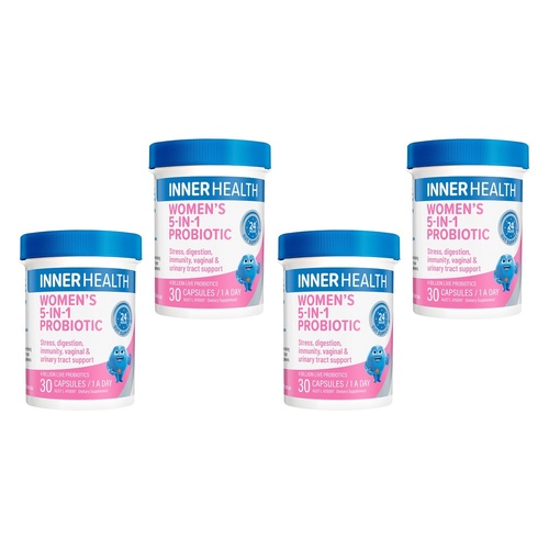 Inner Health Women's 5-in-1 Probiotic 30 Capsules Pack of 4