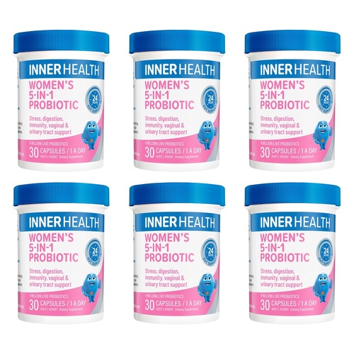 Inner Health Women's 5-in-1 Probiotic 30 Capsules Pack of 6