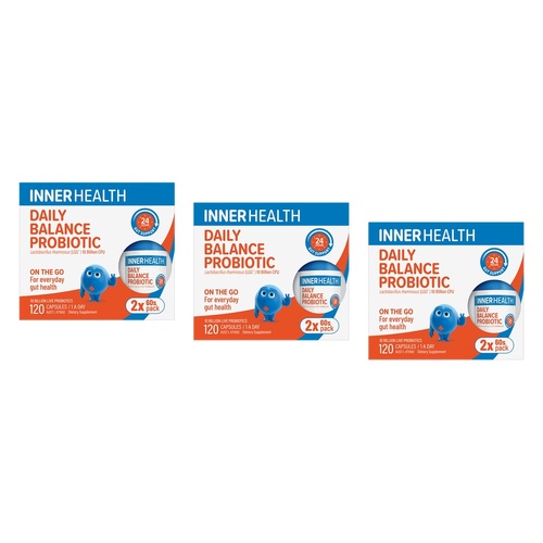 Inner Health Daily Balance Probiotic 120 Capsules Pack of 3