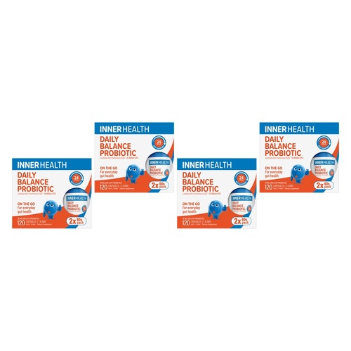 Inner Health Daily Balance Probiotic 120 Capsules Pack of 4