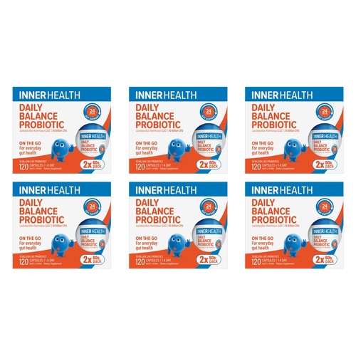 Inner Health Daily Balance Probiotic 120 Capsules Pack of 6