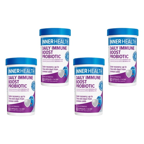 Inner Health Daily Immune Boost Probiotic 60 Capsules Pack of 4