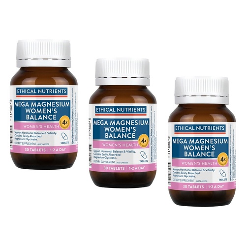 Ethical Nutrients Mega Magnesium Women's Balance 30 Tablets Pack of 3