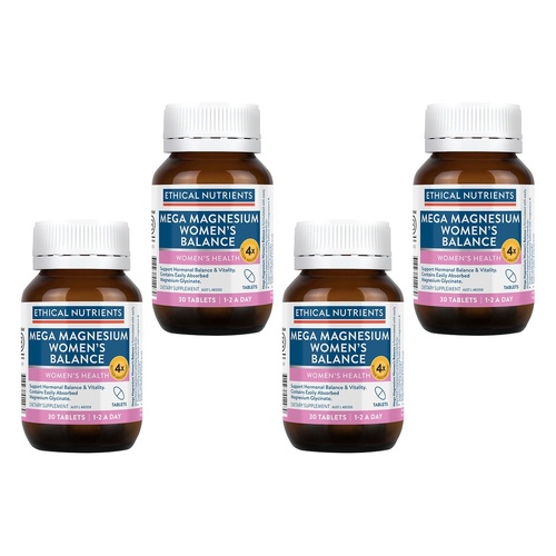 Ethical Nutrients Mega Magnesium Women's Balance 30 Tablets Pack of 4