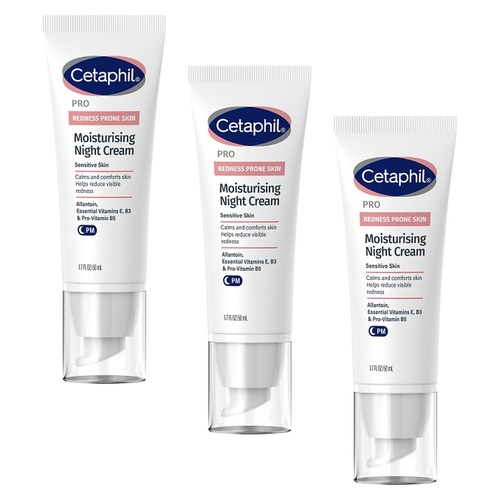 Cetaphil Pro Redness Prone Skin Moisturising Night Cream 50mL Pack of 3