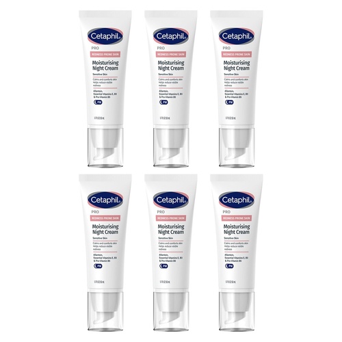 Cetaphil Pro Redness Prone Skin Moisturising Night Cream 50mL Pack of 6