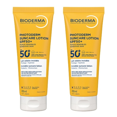 Bioderma Photoderm Suncare Lotion SPF50+ Invisible Face & Body Pack of 2