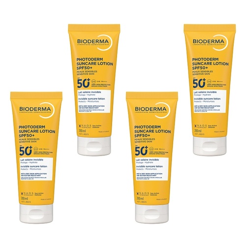 Bioderma Photoderm Suncare Lotion SPF50+ Invisible Face & Body Pack of 4