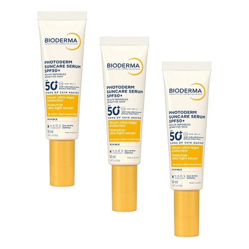 Bioderma Photoderm Suncare Serum SPF50 Dewy Glow Face Sunscreen 50mL Pack of 3