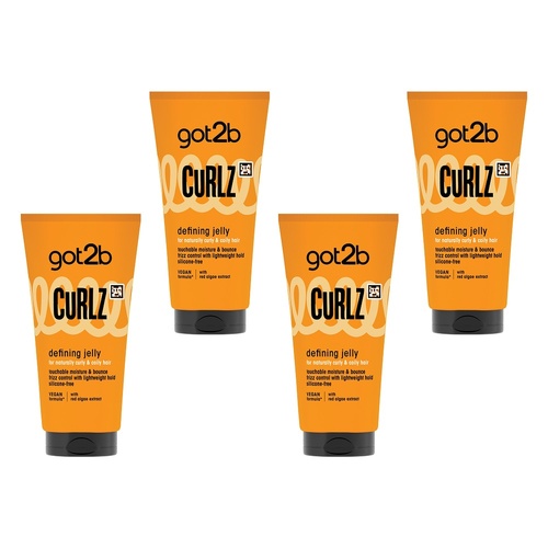 Got2B Curlz Defining Jelly Hair Styling Gel 150mL Pack of 4