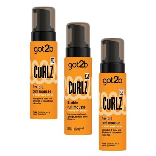 Got2B Curlz Flexible Curl Mousse 200mL Pack of 3