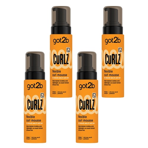Got2B Curlz Flexible Curl Mousse 200mL Pack of 4