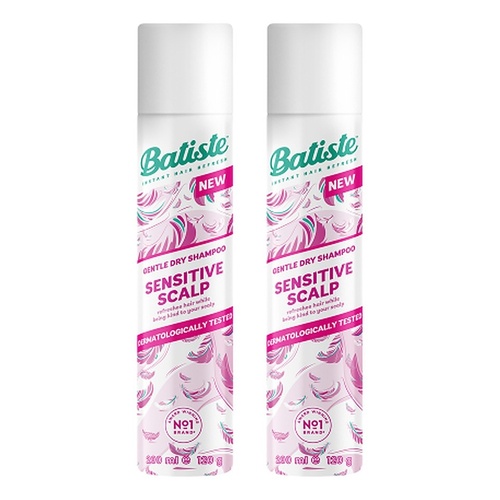 Batiste Dry Shampoo Sensitive Scalp Lightly Fragranced 200mL Pack of 2