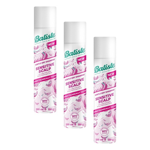 Batiste Dry Shampoo Sensitive Scalp Lightly Fragranced 200mL Pack of 3