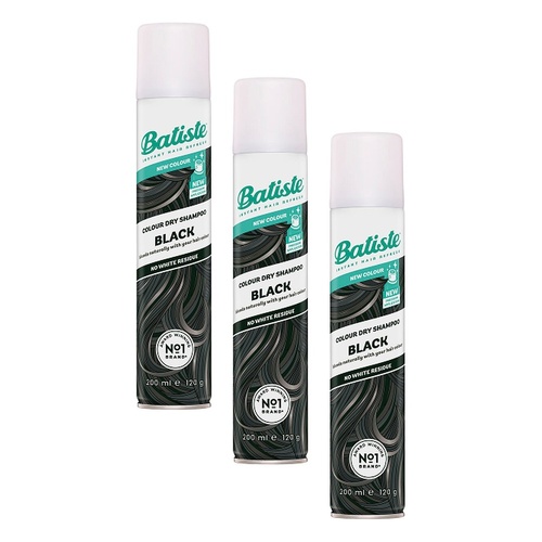 Batiste Black Colour Dry Shampoo 200mL Pack of 3