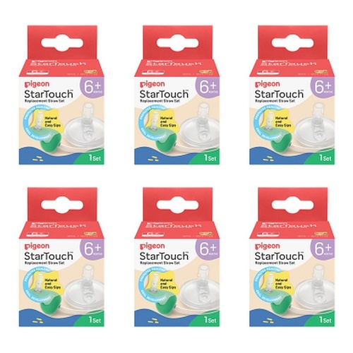 Pigeon Startouch Replacement Straw Set Mint To Be Pack of 6