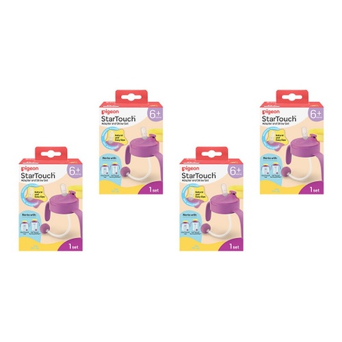 Pigeon Startouch Adapter + Straw Set Berry Blast Pack of 4