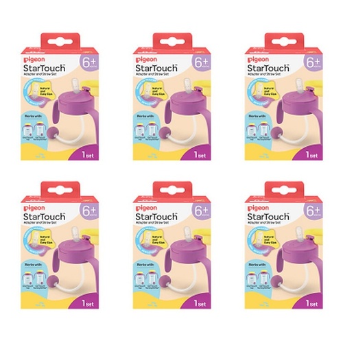 Pigeon Startouch Adapter + Straw Set Berry Blast Pack of 6