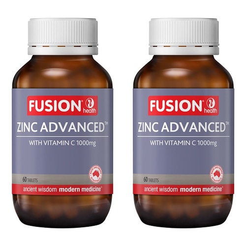Fusion Zinc Advanced 50mg Vitamin C 60 Tablets Pack of 2