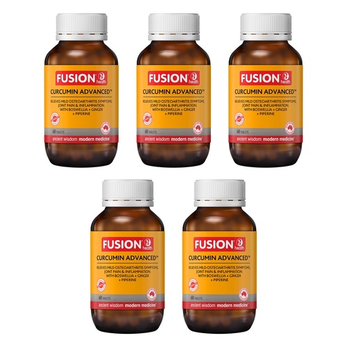 Fusion Health Curcumin Advanced 60 Tablets Pack of 5
