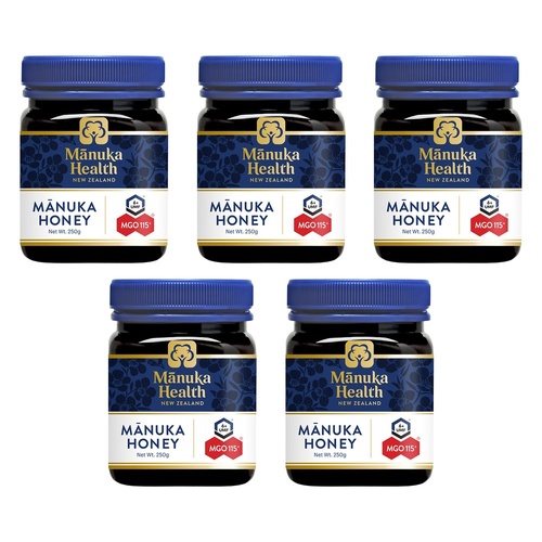 Manuka Health MGO 115+ UMF 6 Manuka Honey 250g Pack of 5