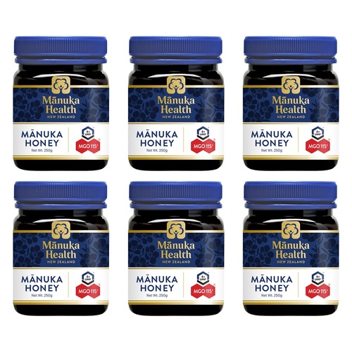 Manuka Health MGO 115+ UMF 6 Manuka Honey 250g Pack of 6