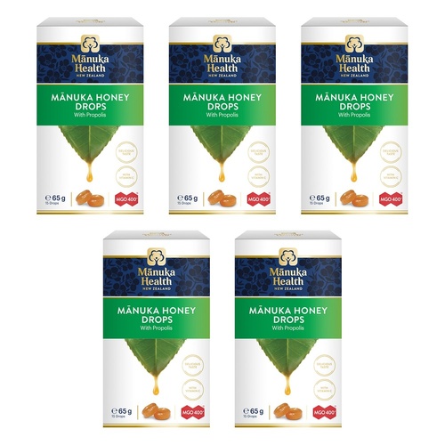 Manuka Health Manuka Honey Drops with Propolis 65g Pack of 5