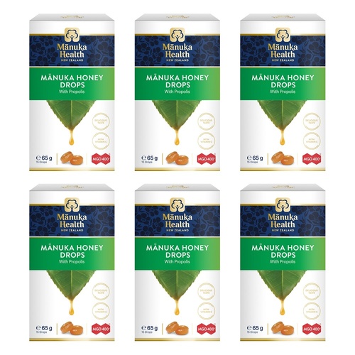 Manuka Health Manuka Honey Drops with Propolis 65g Pack of 6