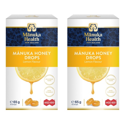 Manuka Health Manuka Honey Drops Lemon Flavour 65g Pack of 2