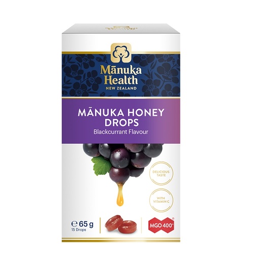 Manuka Health MGO 400+ Manuka Honey Drops Blackcurrant 65g