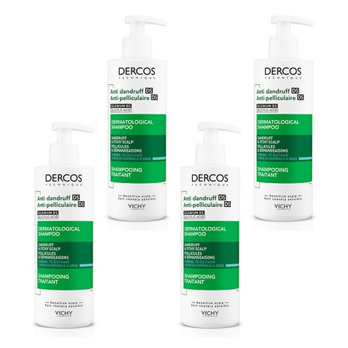 Dercos Anti-Dandruff Deep Cleansing Shampoo 390mL Pack of 4