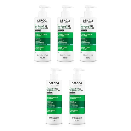 Dercos Anti-Dandruff Deep Cleansing Shampoo 390mL Pack of 5