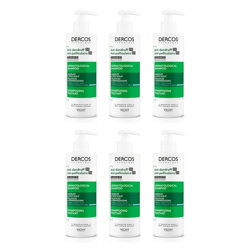 Dercos Anti-Dandruff Deep Cleansing Shampoo 390mL Pack of 6