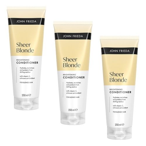 John Frieda Sheer Blonde Brightening Conditioner 250mL Pack of 3