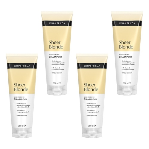 John Frieda Sheer Blonde Brightening Shampoo 250mL Pack of 4