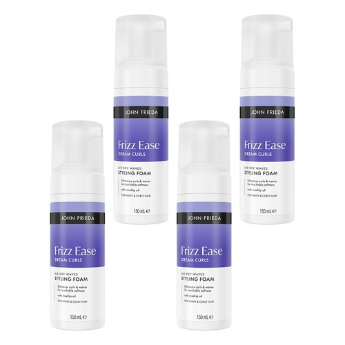 John Frieda Frizz Ease Dream Curls Air-Dry Waves Styling Foam 150mL Pack of 4