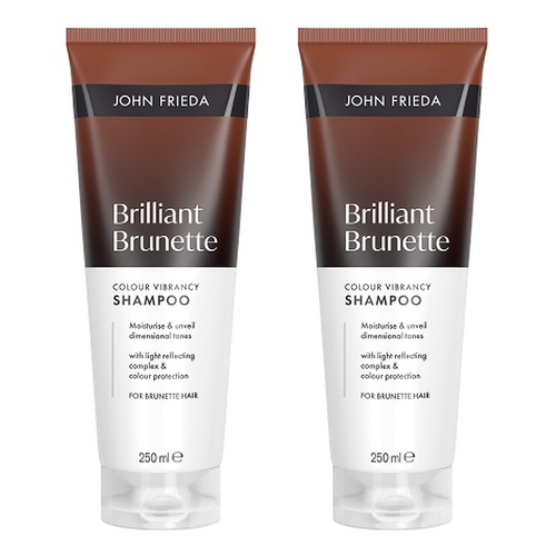 John Frieda Brilliant Brunette Shampoo 250mL Pack of 2