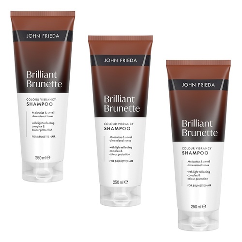 John Frieda Brilliant Brunette Shampoo 250mL Pack of 3
