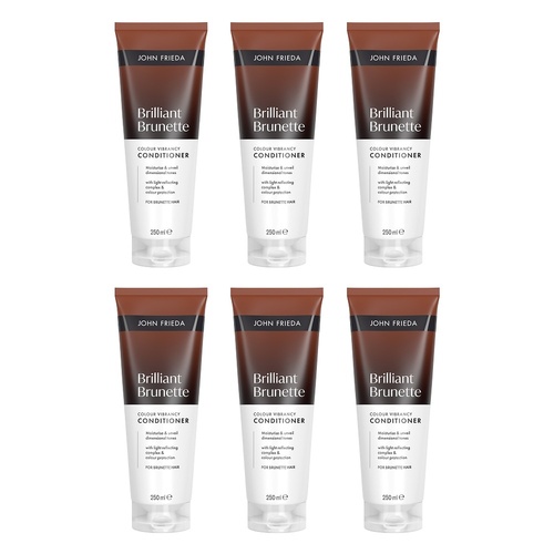 John Frieda Brilliant Brunette Conditioner 250mL Pack of 6