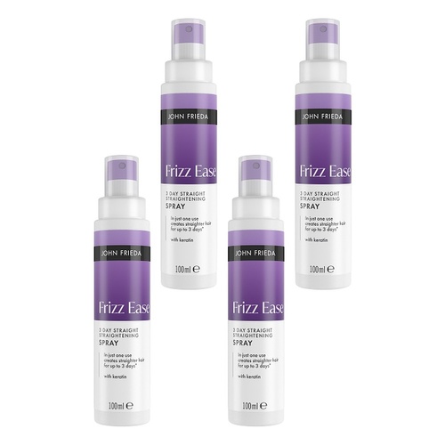 John Frieda Frizz Ease 3 Day Straight Straightening Spray 100mL Pack of 4