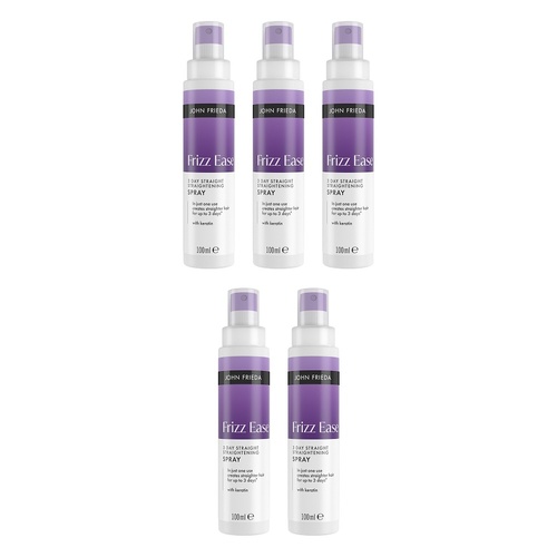 John Frieda Frizz Ease 3 Day Straight Straightening Spray 100mL Pack of 5