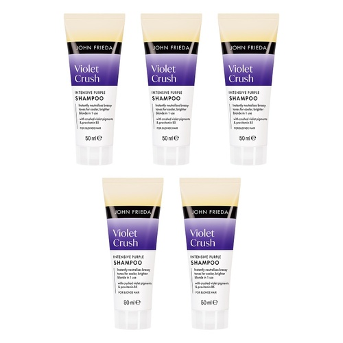 John Frieda Violet Crush Intensive Purple Shampoo 50mL Pack of 5